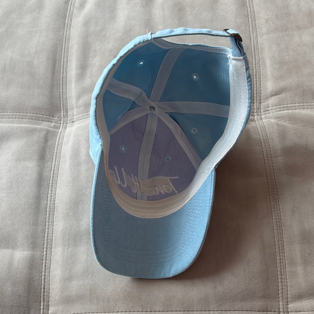 Tone It Up Light Blue Suede Baseball Cap - Picture 4 of 5